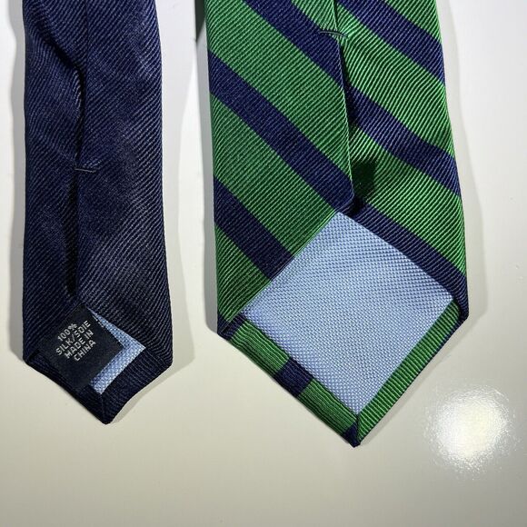 Tommy Hilfiger Lot Of 2 Dual Tone Ties Paisley And Stripe - Picture 7 of 8